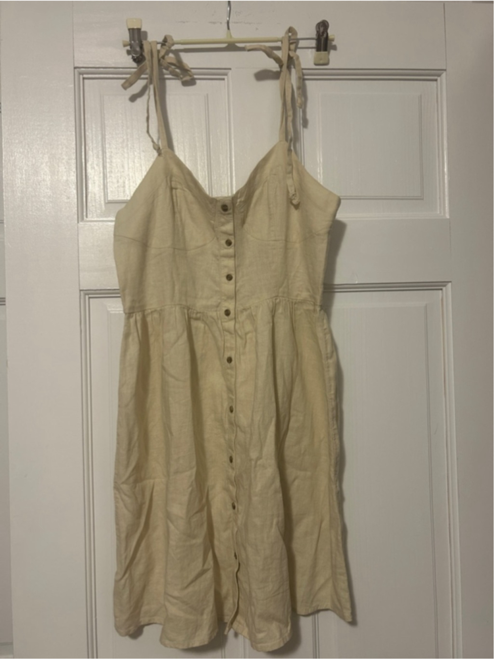 aerie White Button-Front Tie-Shoulder Mini Dress
#54 - Picture 2 of 6